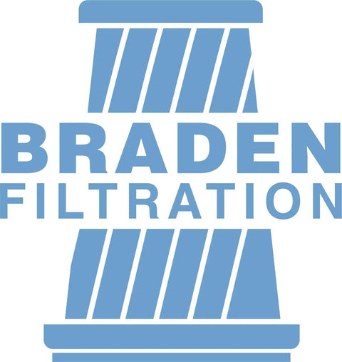 Logo of Braden Filtration depicting industrial filtration design.