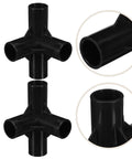 4-Way Plastic Shoe Rack Connectors, 16mm Inner Diameter, Black Replacement Pipe Joints, detailed view of connectors for DIY racks.