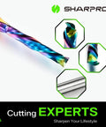 Compression CNC Router Bit 1/4 Inch Shank 1/8 Inch Cutting Diameter Up And Down Solid Carbide with colorful coating