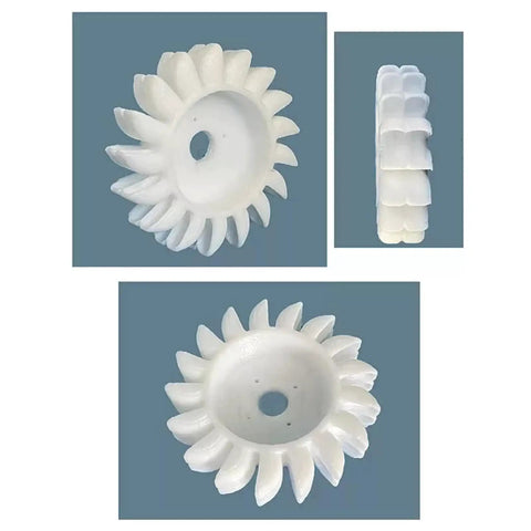 50W Portable Micro Hydroelectric Turbine Generator For Tap Water And Streams, showcasing turbine blades from multiple angles.