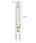 Pocket Door Edge Pull 4 Inch Hidden Flush Mount Handle for Pocket Sliding Doors Spring Loaded Self Retracting Lever with screws