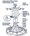 Diagram of HEPA Media Cartridge Filter For 5 To 20 Gallon Wet Dry Vacuums Replacement 9 38753, showing assembly components.