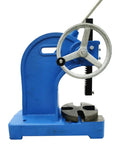 Heavy Duty 2 Ton Arbor Press With Kickass Ratchet System Cast Iron Steel Desktop Manual Bench Machine detailed side view.