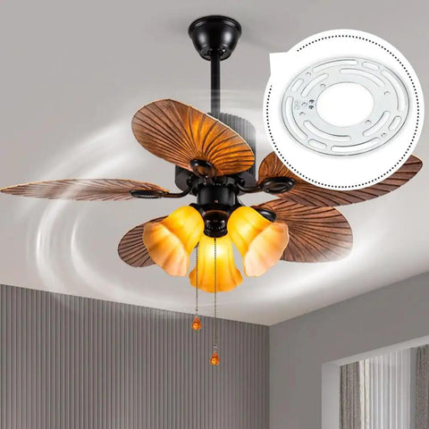 4 Inch Ceiling Light Mounting Bracket Kit, Beefed Up 10 Universal Crossbars With Screws For Pendant And Wall Lamps, Close To Ceiling Circle Design, Zinc Plated Steel, Rust Resistant, Includes Ground Screws, Wiring Nuts, installed with ceiling fan light