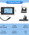 Waterproof 5 Pin LCD Display GD01 For E Bike Electric Bicycle Controller Monitor Fit 24V 36V 48V Systems Replacement Part