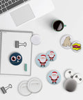 Mostme 58mm button supplies set, 200 pcs; round badge blanks with pin backs, metal fronts, clear film and blank paper