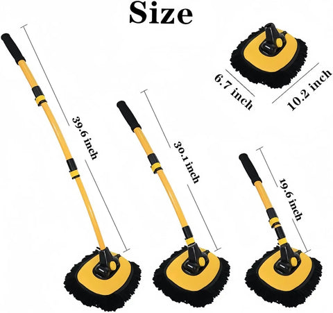 Long Reach Car Wash Brush With Microfiber Head, Adjustable Length, 15 Degree Curved Pole For No Fuss Roof Cleaning, Flexible Rotating Head, Easy Scrub Kit For Smooth Shiny Car Wash showing size options