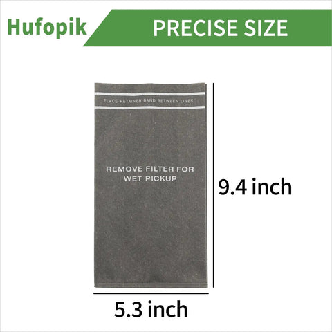 Three Pack Dust Cloth Filter Bags For Craftsman 2 To 2.5 Gallon Wet Dry Shop Vacuums shown with precise size details.