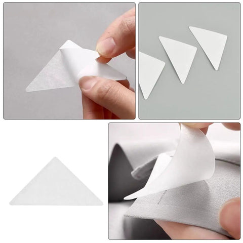 25 White Adhesive Collar Stays Disposable PVC Shirt Fixes Ditch The Droop With These Business Ready Collar Guards Keep Your Fit Fresh For Any Occasion Easy One Time Use Triangular Shape For Snug Hold - peeling adhesive collar guard