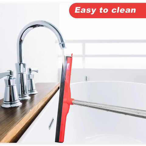 Floor Squeegee Scrubber With Adjustable Detachable Stainless Steel Handle cleaning bathroom tub