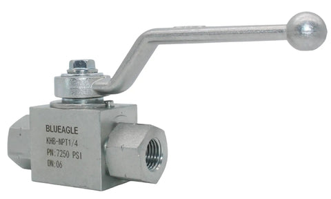Beefy 1/4 Inch NPT Hydraulic High Pressure Ball Valve 7250 PSI Shutoff For Hydraulic And Water Systems With Chrome Free Plating