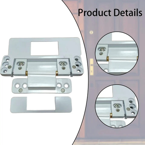 Hidden Door Hinge Invisible Concealed Pivot Adjustable Thickened Hardware in white metal with installation kit details visible