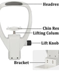 Upgrade Your Eye Exam Game With This Adjustable Chin Rest And Forehead Bracket For Optometry Professionals Providing Stable Head Support And Precise Positioning Every Single Time Without The Hassle chin rest and bracket details with lift knob shown.