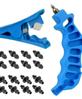 2 In 1 Drip Irrigation Punch Tool Kit With Hole Puncher, Hose Cutter, Drip Plugs, Barbed Connectors for Easy System Install