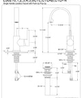 Technical diagram of Continental Single-Handle Bathroom Faucet In Brushed Nickel With Solid Brass Construction, showing dimensions