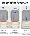 Steps for regulating pressure with 1 Inch NPT Air Compressor Filter Regulator Lubricator No Fuss FRL Combo