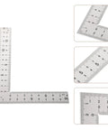 Versatile Woodworking Tool Stainless Steel Carpenter Square Ruler With Double Sided Scales 10x15cm, showing detailed measurements