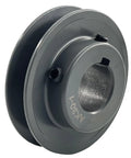 Cast Iron V Belt Pulley With One Groove, 1 Inch Bore And 3.05 Inch OD, Motor Pulley For A 3L And 4L V Belts, Includes Quarter By Eighth Keyseat, AK301 Style Pulley