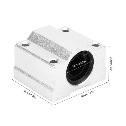 Rock Solid Aluminum Alloy Linear Motion Ball Bearing Slide Block Bushing, seamless glide design, 40mm x 25mm size.