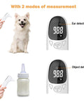 Non Contact Pet Ear Thermometer For Cats And Dogs Infrared Quick Temp Read In One Second Safe And Gentle For Stress Free No Fuss At Home Vet Checks No Contact Reading White Finish, ear and object detection modes