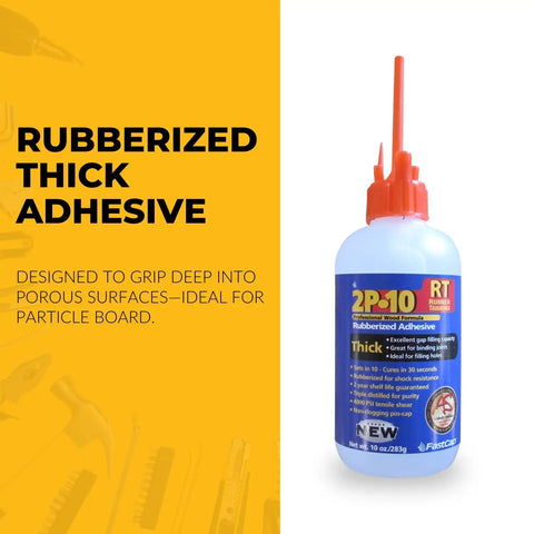 Rubber Tough Thick CA Glue for Woodworking and Carpentry Heavy Duty Pro Grade Instant Adhesive, 10 oz bottle.