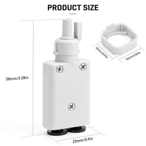 Detachable 2 In 1 PTFE Adapter For Bambu Lab A1 A1 Mini 3D Printers with size dimensions displaying its compact design.