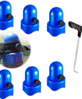 1.5 Inch Trampoline Enclosure Pole Caps With Screw Thumb For Net Hook Replacement Kit, 8 Piece Blue Set, Fits Skywalker Bravo Airzone Variflex