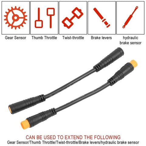 3 Pin Ebike Adapter Cable for Throttle Brake and Gear Sensor Extensions 5.2 Inch Female to Female Connector 3 Pin E Bike Extension Cable for Throttle Brakes and Gear Sensor