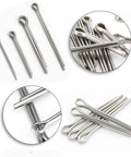 150 Piece 304 Stainless Steel Cotter Pin Clip Fastener Assortment Kit For Bolt Applications With Hairpin Style Design And Heavy Duty Pro Grade Corrosion Resistant Durable Construction ISPINNER.