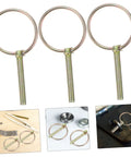 Heavy Duty Lynch Pin Set With Rings Spring Loaded Iron Fasteners For Trailers Trucks And Lawn Mowers Shaft Locking Pin Assortment Kit 8 Pieces Built To Take A Beating Dirt Resistant Mower Pin, 3 iron pins