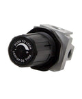 Silver and black Four Port Regulator For Air Compressor AC0007 Replacement Fits 745903 pressure control valve, close-up view