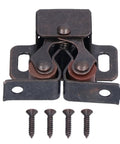 Stainless Steel Double Roller Cabinet Latches 30 Pack With Magnetic Damping For Soft Close Doors, shown with screws