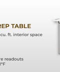 Pro Grade 48.2 Inch 2 Door Refrigerated Sandwich Prep Table With 12 Cubic Feet Cold Storage And Sleek Silver Finish, side view with stainless steel build.
