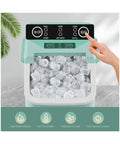 Countertop Ice Maker With Plug And Play Setup That Chills Drinks Fast Self Cleaning Mechanism with ice options.
