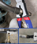 Eight Inch Welding Pliers With CR-V Steel Construction, Spring Loaded Non Slip Grips being used to remove nozzle