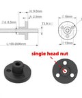 Tr3.5x0.609 Trapezoidal Lead Screw With Nylon Nut For 3D Printers, 0.609mm Pitch diagram and single head nut detail