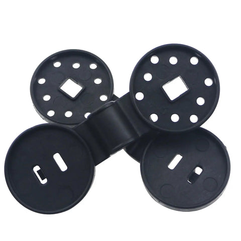 Close-up of Heavy Duty Lock Grip Shade Cloth Clips Set Round Plastic Sun Shade Net Clips in black for garden use