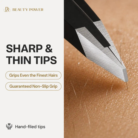 Professional Precision Slant Tweezers For Women And Men Eyebrow Shaping Tool With 25 Degree Slant Tips grasping fine hair on skin