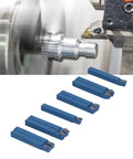 Lathe cutting tool set, ten 1/4-inch carbide-tipped bits with blue holders for turning, boring, and chamfering