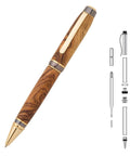 Big Ben Cigar Twist Ballpoint Pen Kit Starter Kit for Woodturning Projects shown with pen components and detailed hardware view
