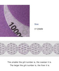 Super Smooth 5 Inch Sanding Discs With 8 Hook And Loop Holes Set Of 50 Pieces Premium Aluminum Oxide Grit 10000 for fine finish work.