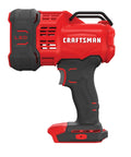 Side view of the Beast Bright 2500 Lumen LED Work Light Cordless Spotlight Handheld Rechargeable Tool For Jobsite Use Long Range 1600 Ft Beam Two Brightness Settings V20 System Compatible Tools Only