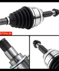 Close-up of CV Axle Shaft Assembly Front Left Driver Side For Toyota Camry 2002 To 2009 2.4L Gas Highlander with neoprene boot