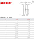 Sizing chart for DuPont Tyvek garments with measurements for various sizes, including chest and height details.