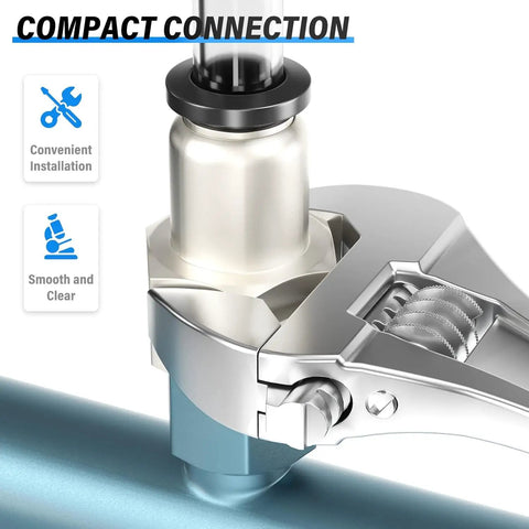 Installation of Straight Push To Connect Pneumatic Fittings Three Eighths Inch Tube OD To One Quarter Inch Female NPT Thread