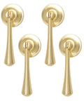 Teardrop Shaped Cabinet Pulls 4 Pack Solid Brushed Gold Pendant Handles Knobs Zinc Alloy with Mounting Screws for Cabinets Drawers and Doors