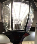 Oberon II Series 80W LED High Bay Light Bulb in decorative fixture, delivering 9,800 lumens at 5000K, with interchangeable E39 E26 base