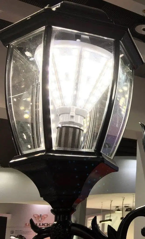 Oberon II Series 80W LED High Bay Light Bulb in decorative fixture, delivering 9,800 lumens at 5000K, with interchangeable E39 E26 base