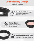 Smokeless Fire Pit Ring Liner user-friendly design with ventilation holes, large space, high-temperature paint for outdoor DIY use.