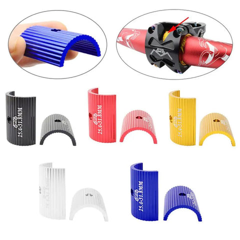 Bike Handlebar Shim Set 1 Pair 25.4 To 31.8 Mm Aluminum Alloy Clamp Spacer Conversion Adapter in assorted colors